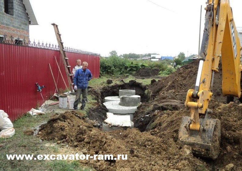 Установка и монтаж септика из бетонных колец в Раменском районе